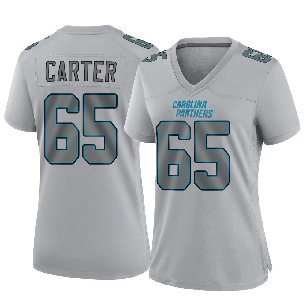 Women's Carolina Panthers Ja'tyre Carter Nike Atmosphere Fashion Game Gray Jersey Women's Carolina Panthers Ja'tyre Carter Nike Atmosphere Fashion Game Gray Jersey