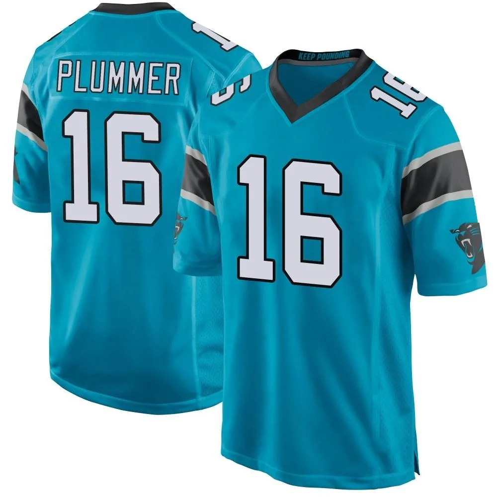 Men's Carolina Panthers Jack Plummer Nike Alternate Game Blue Jersey Men's Carolina Panthers Jack Plummer Nike Alternate Game Blue Jersey
