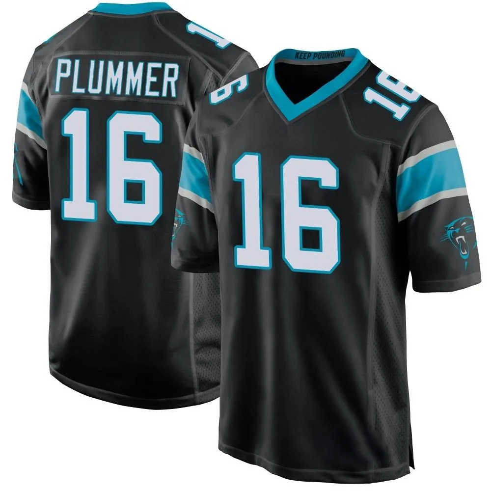 Men's Carolina Panthers Jack Plummer Nike Team Color Game Black Jersey Men's Carolina Panthers Jack Plummer Nike Team Color Game Black Jersey
