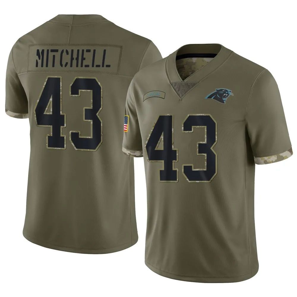 Men's Carolina Panthers Jackson Mitchell Nike 2022 Salute To Service Limited Olive Jersey Men's Carolina Panthers Jackson Mitchell Nike 2022 Salute To Service Limited Olive Jersey