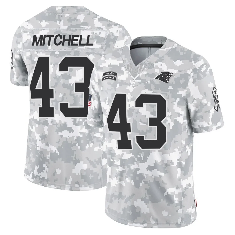 Men's Carolina Panthers Jackson Mitchell Nike 2024 Salute to Service Limited Arctic Camo Jersey Men's Carolina Panthers Jackson Mitchell Nike 2024 Salute to Service Limited Arctic Camo Jersey