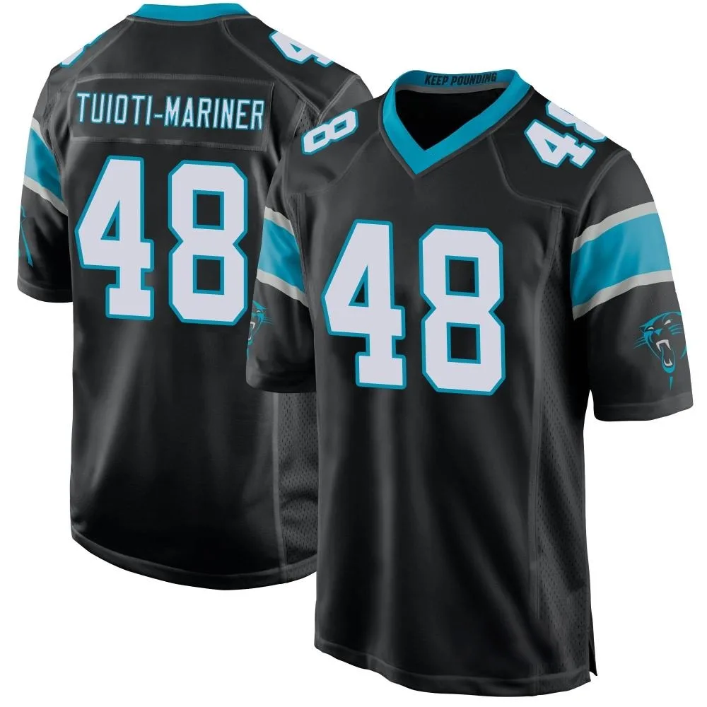 Men's Carolina Panthers Jacob Tuioti-Mariner Nike Team Color Game Black Jersey Men's Carolina Panthers Jacob Tuioti-Mariner Nike Team Color Game Black Jersey