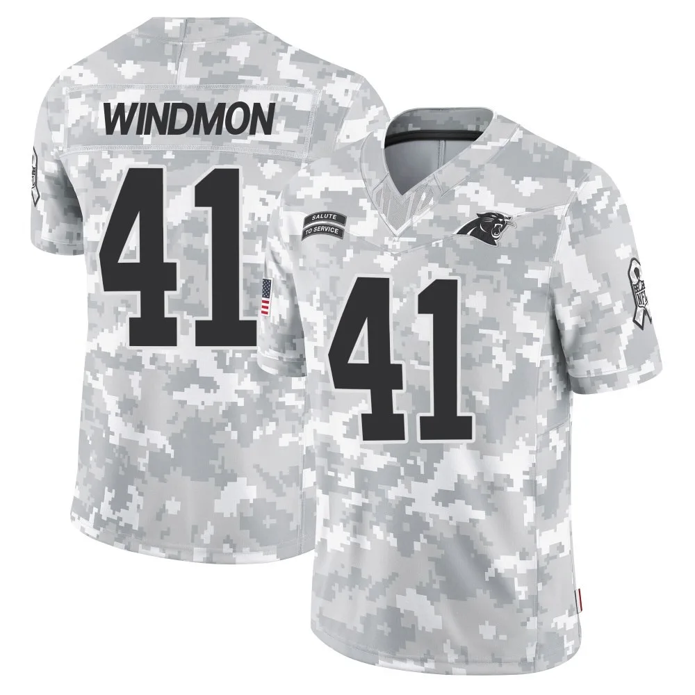 Men's Carolina Panthers Jacoby Windmon Nike 2024 Salute to Service Limited Arctic Camo Jersey Men's Carolina Panthers Jacoby Windmon Nike 2024 Salute to Service Limited Arctic Camo Jersey