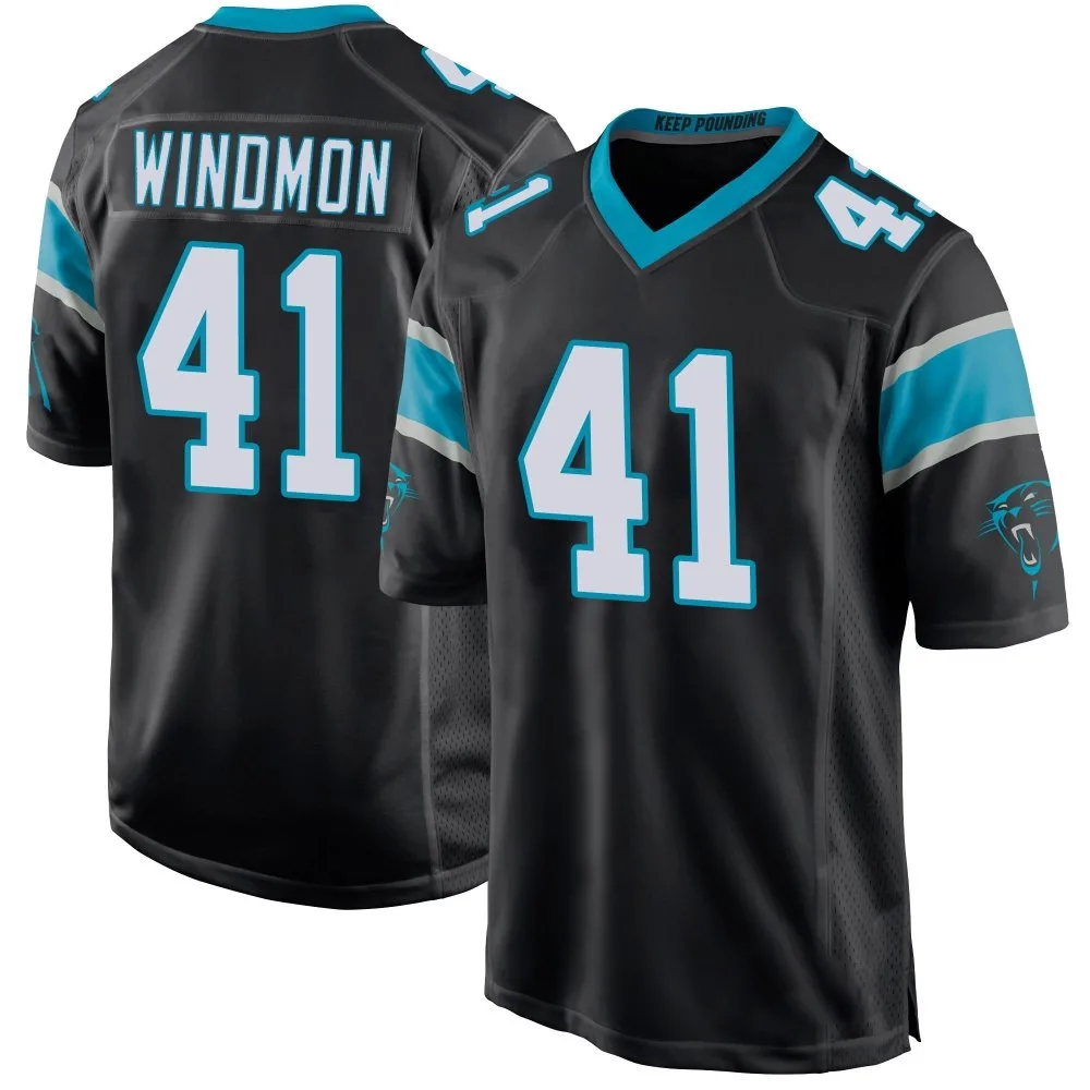 Men's Carolina Panthers Jacoby Windmon Nike Team Color Game Black Jersey Men's Carolina Panthers Jacoby Windmon Nike Team Color Game Black Jersey