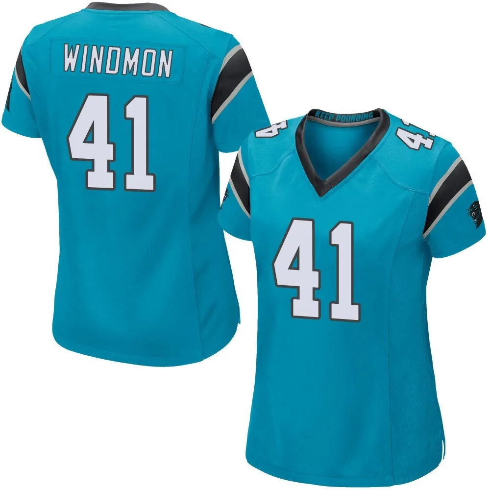 Women's Carolina Panthers Jacoby Windmon Nike Alternate Game Blue Jersey Women's Carolina Panthers Jacoby Windmon Nike Alternate Game Blue Jersey
