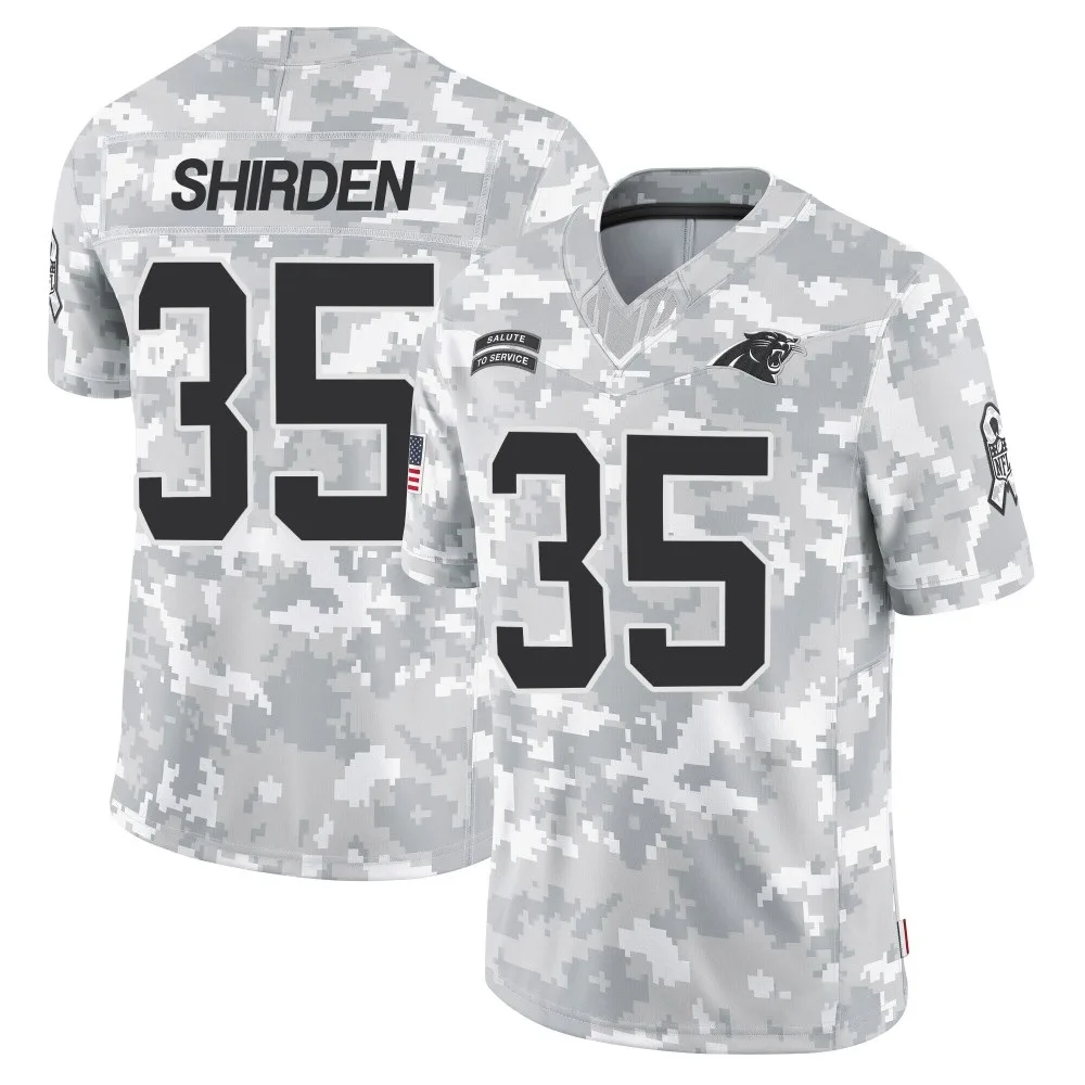 Men's Carolina Panthers Jaden Shirden Nike 2024 Salute to Service Limited Arctic Camo Jersey Men's Carolina Panthers Jaden Shirden Nike 2024 Salute to Service Limited Arctic Camo Jersey