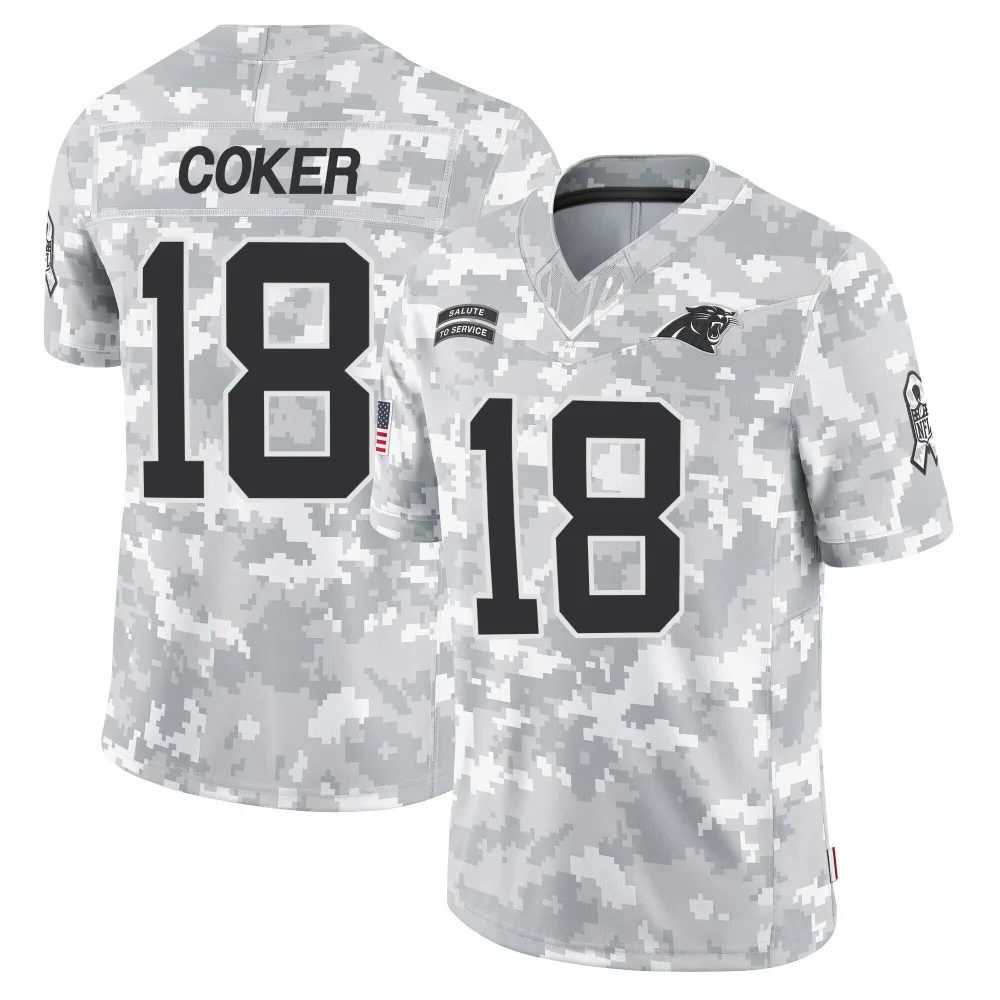 Men's Carolina Panthers Jalen Coker Nike 2024 Salute to Service Limited Arctic Camo Jersey Men's Carolina Panthers Jalen Coker Nike 2024 Salute to Service Limited Arctic Camo Jersey