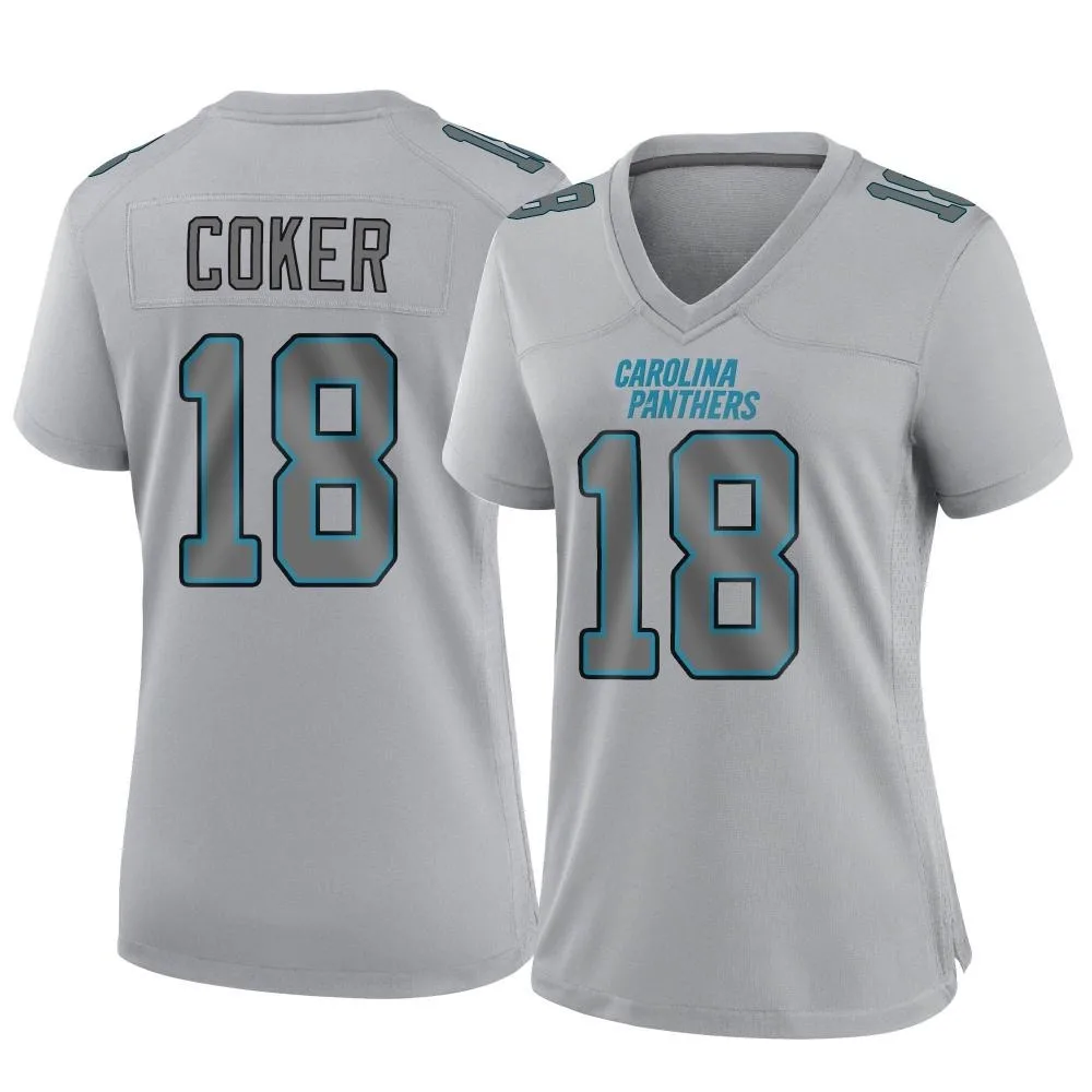 Women's Carolina Panthers Jalen Coker Nike Atmosphere Fashion Game Gray Jersey Women's Carolina Panthers Jalen Coker Nike Atmosphere Fashion Game Gray Jersey