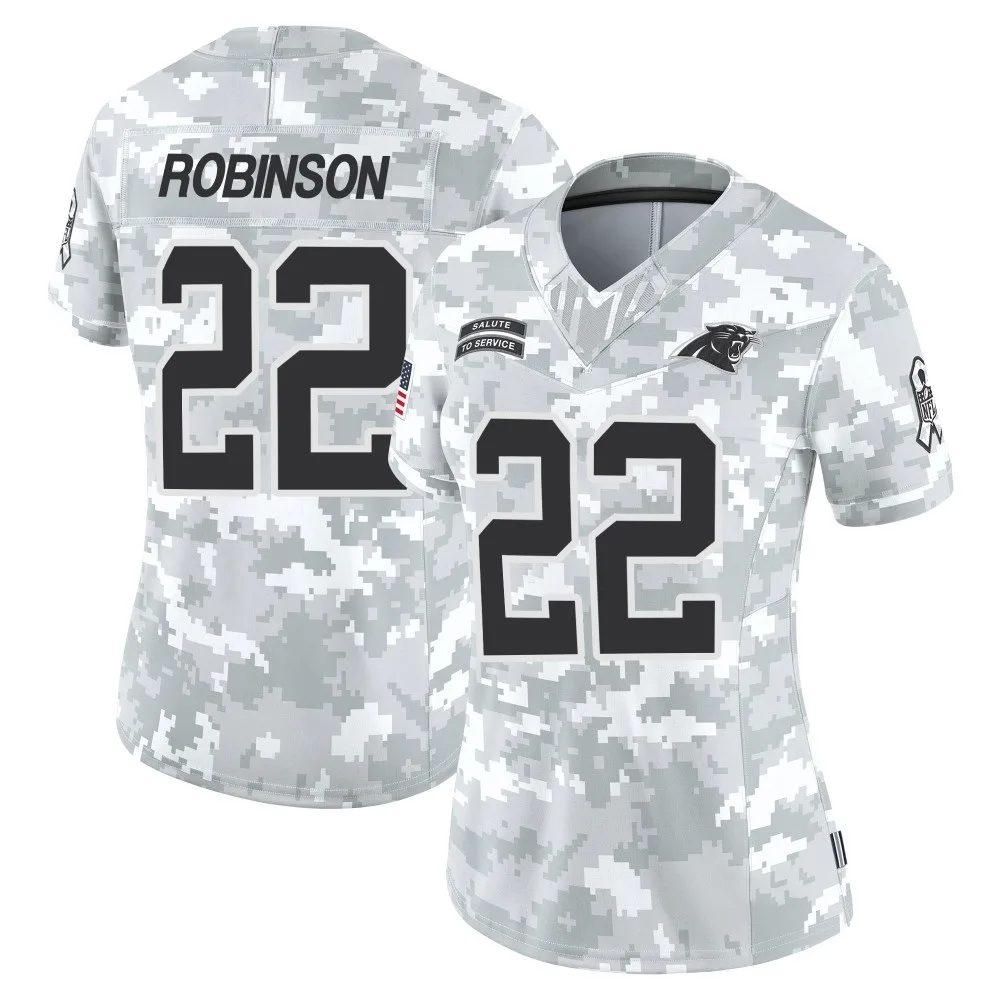 Women's Carolina Panthers Jammie Robinson Nike 2024 Salute to Service Limited Arctic Camo Jersey Women's Carolina Panthers Jammie Robinson Nike 2024 Salute to Service Limited Arctic Camo Jersey