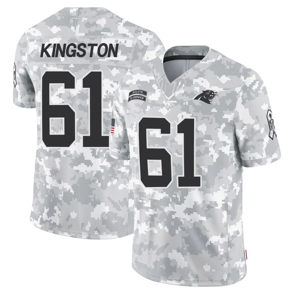 Men's Carolina Panthers Jarrett Kingston Nike 2024 Salute to Service Limited Arctic Camo Jersey Men's Carolina Panthers Jarrett Kingston Nike 2024 Salute to Service Limited Arctic Camo Jersey
