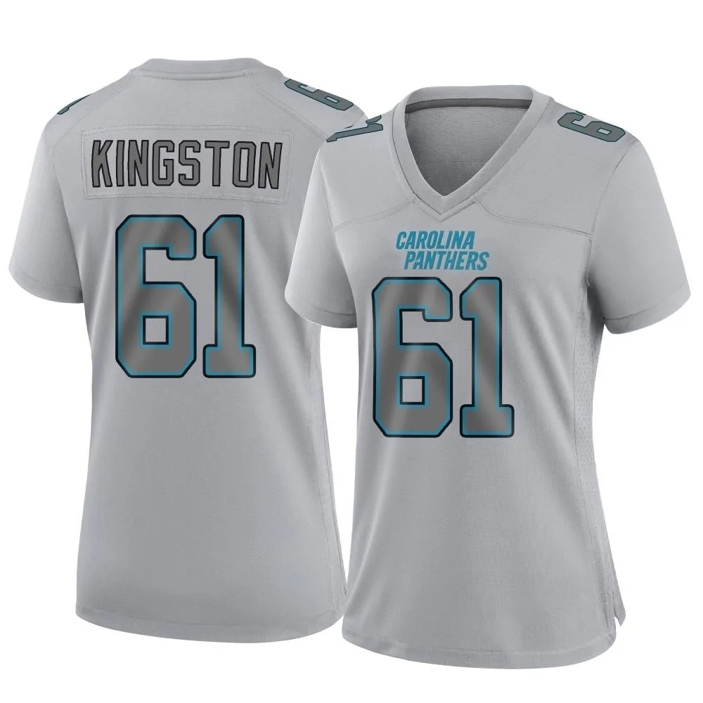 Women's Carolina Panthers Jarrett Kingston Nike Atmosphere Fashion Game Gray Jersey Women's Carolina Panthers Jarrett Kingston Nike Atmosphere Fashion Game Gray Jersey
