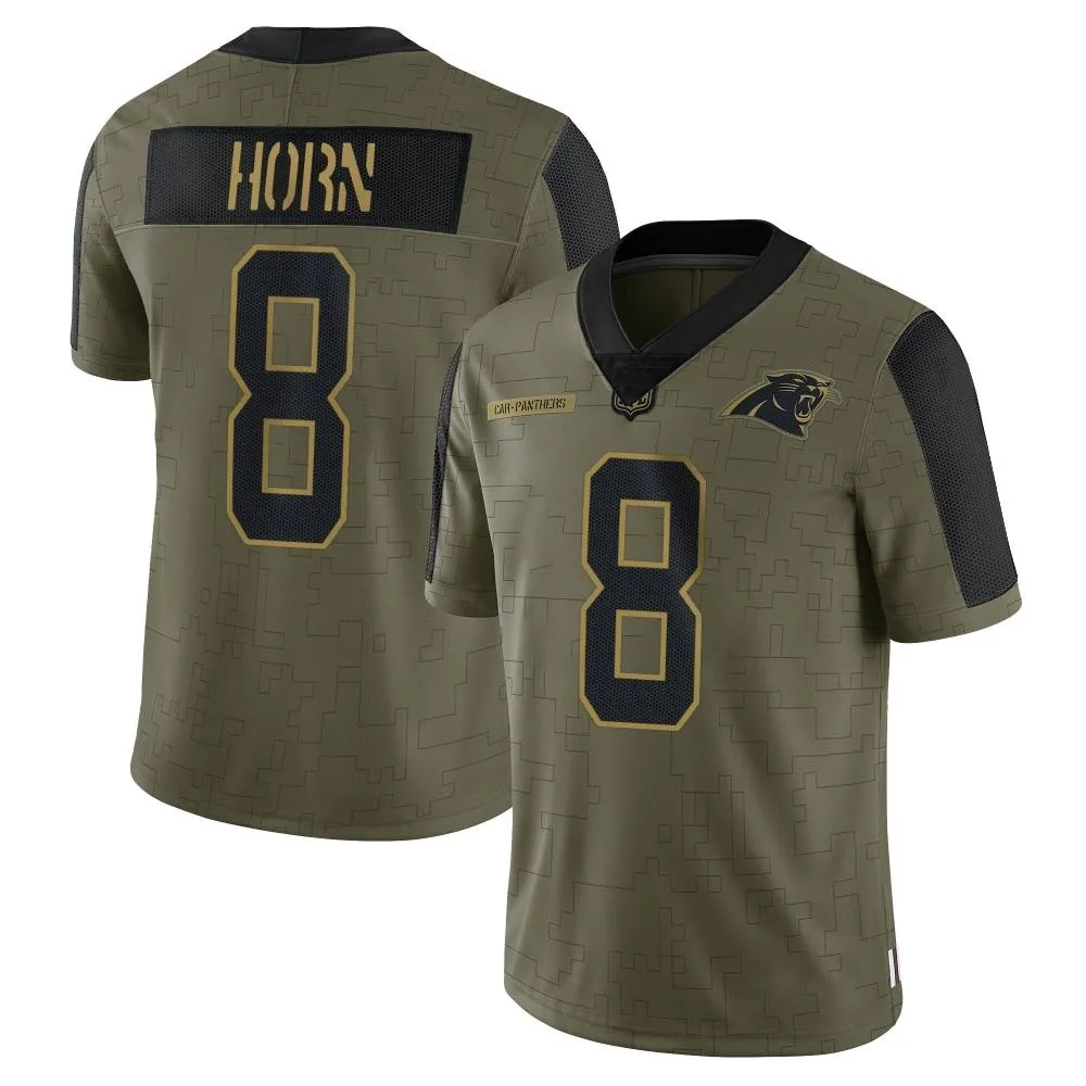 Men's Carolina Panthers Jaycee Horn Nike 2021 Salute To Service Limited Olive Jersey Men's Carolina Panthers Jaycee Horn Nike 2021 Salute To Service Limited Olive Jersey