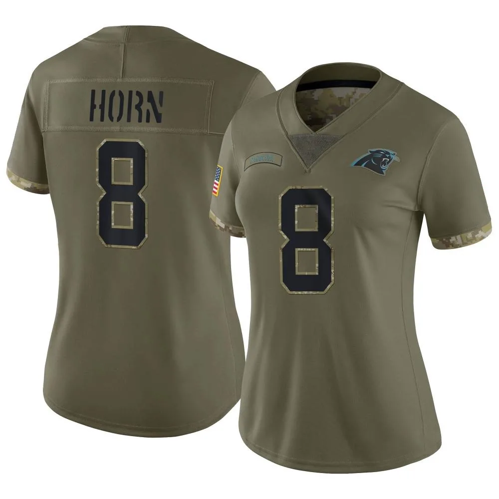Women's Carolina Panthers Jaycee Horn Nike 2022 Salute To Service Limited Olive Jersey Women's Carolina Panthers Jaycee Horn Nike 2022 Salute To Service Limited Olive Jersey