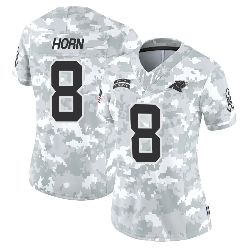 Women's Carolina Panthers Jaycee Horn Nike 2024 Salute to Service Limited Arctic Camo Jersey Women's Carolina Panthers Jaycee Horn Nike 2024 Salute to Service Limited Arctic Camo Jersey