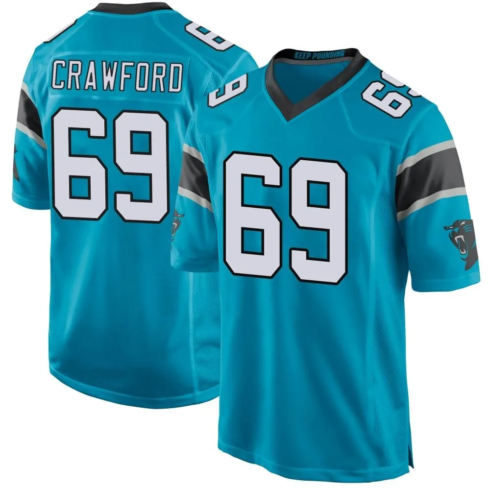 Men's Carolina Panthers Jeremiah Crawford Nike Alternate Game Blue Jersey Men's Carolina Panthers Jeremiah Crawford Nike Alternate Game Blue Jersey