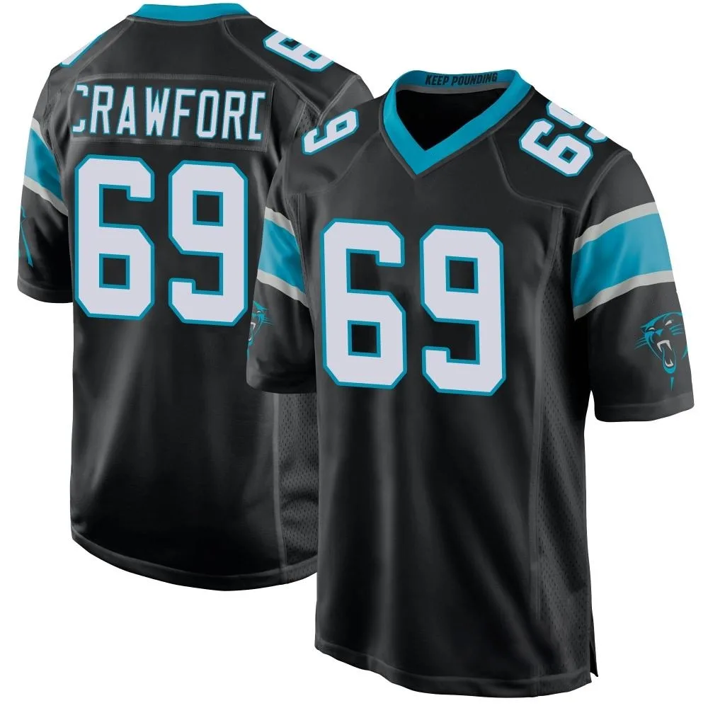 Men's Carolina Panthers Jeremiah Crawford Nike Team Color Game Black Jersey Men's Carolina Panthers Jeremiah Crawford Nike Team Color Game Black Jersey