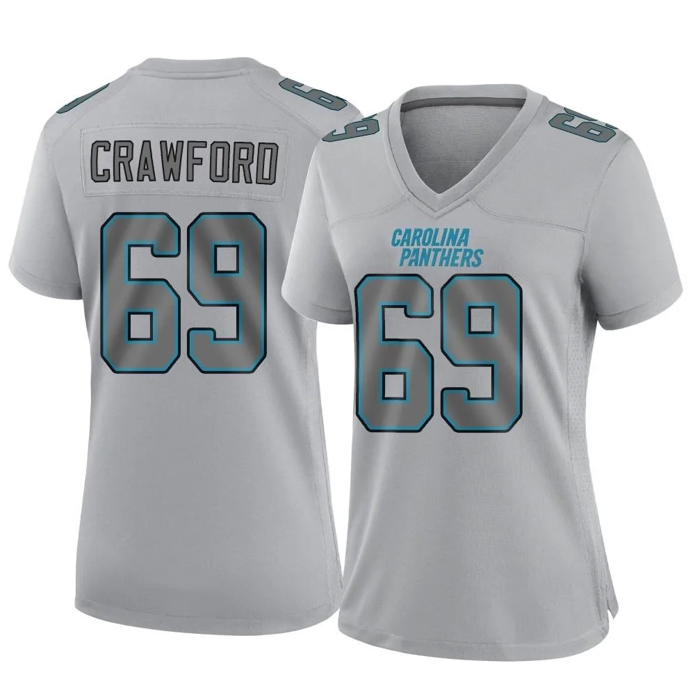 Women's Carolina Panthers Jeremiah Crawford Nike Atmosphere Fashion Game Gray Jersey Women's Carolina Panthers Jeremiah Crawford Nike Atmosphere Fashion Game Gray Jersey