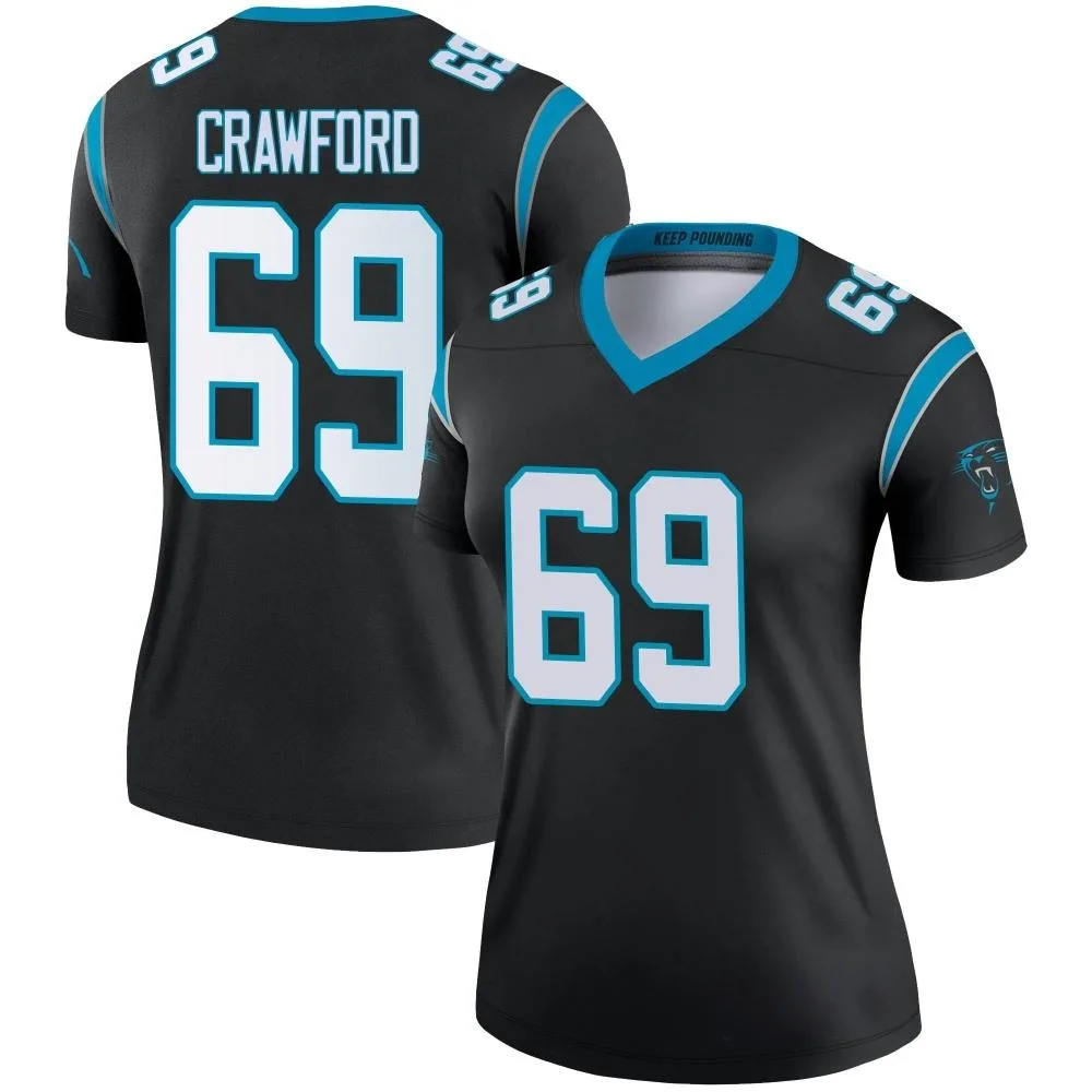 Women's Carolina Panthers Jeremiah Crawford Nike Legend Black Jersey Women's Carolina Panthers Jeremiah Crawford Nike Legend Black Jersey