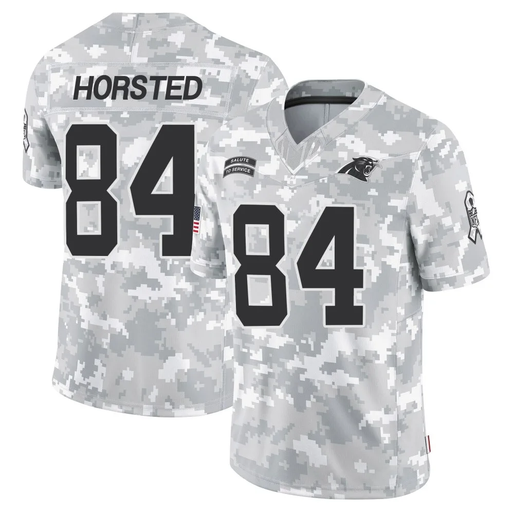 Men's Carolina Panthers Jesper Horsted Nike 2024 Salute to Service Limited Arctic Camo Jersey Men's Carolina Panthers Jesper Horsted Nike 2024 Salute to Service Limited Arctic Camo Jersey