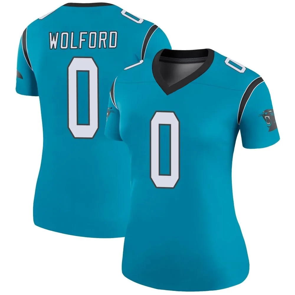 Women's Carolina Panthers John Wolford Nike Color Rush Legend Blue Jersey Women's Carolina Panthers John Wolford Nike Color Rush Legend Blue Jersey