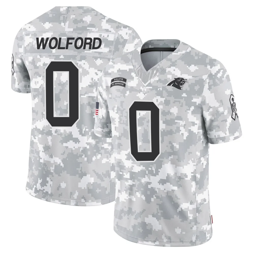 Youth Carolina Panthers John Wolford Nike 2024 Salute to Service Limited Arctic Camo Jersey Youth Carolina Panthers John Wolford Nike 2024 Salute to Service Limited Arctic Camo Jersey