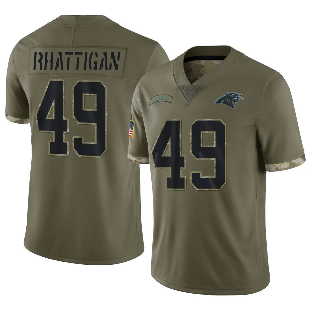 Men's Carolina Panthers Jon Rhattigan Nike 2022 Salute To Service Limited Olive Jersey Men's Carolina Panthers Jon Rhattigan Nike 2022 Salute To Service Limited Olive Jersey