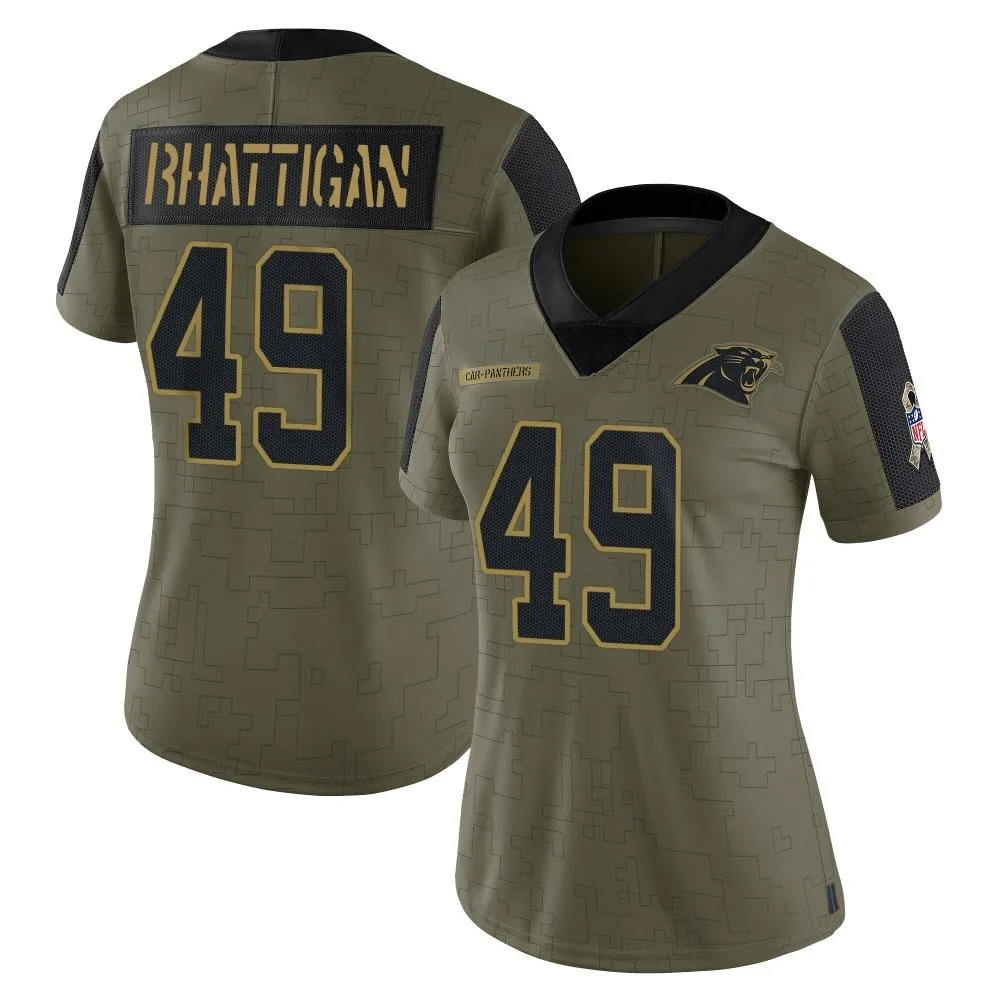 Women's Carolina Panthers Jon Rhattigan Nike 2021 Salute To Service Limited Olive Jersey Women's Carolina Panthers Jon Rhattigan Nike 2021 Salute To Service Limited Olive Jersey