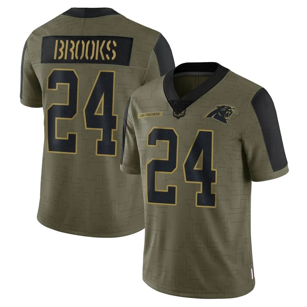 Men's Carolina Panthers Jonathon Brooks Nike 2021 Salute To Service Limited Olive Jersey Men's Carolina Panthers Jonathon Brooks Nike 2021 Salute To Service Limited Olive Jersey