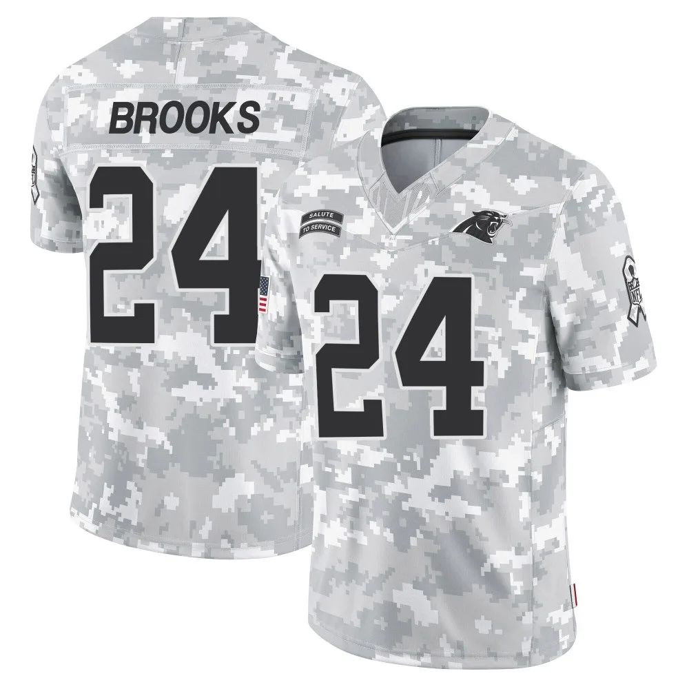 Men's Carolina Panthers Jonathon Brooks Nike 2024 Salute to Service Limited Arctic Camo Jersey Men's Carolina Panthers Jonathon Brooks Nike 2024 Salute to Service Limited Arctic Camo Jersey