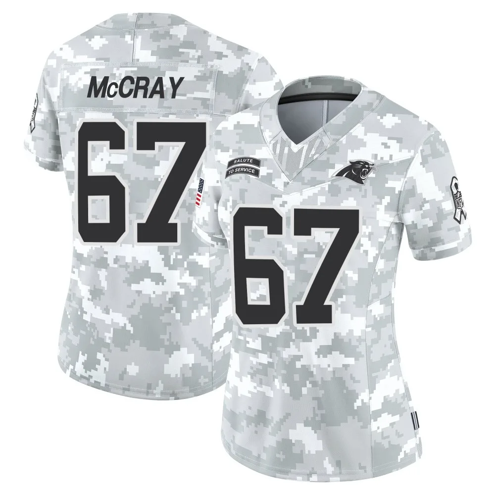 Women's Carolina Panthers Justin Mccray Nike 2024 Salute to Service Limited Arctic Camo Jersey Women's Carolina Panthers Justin Mccray Nike 2024 Salute to Service Limited Arctic Camo Jersey