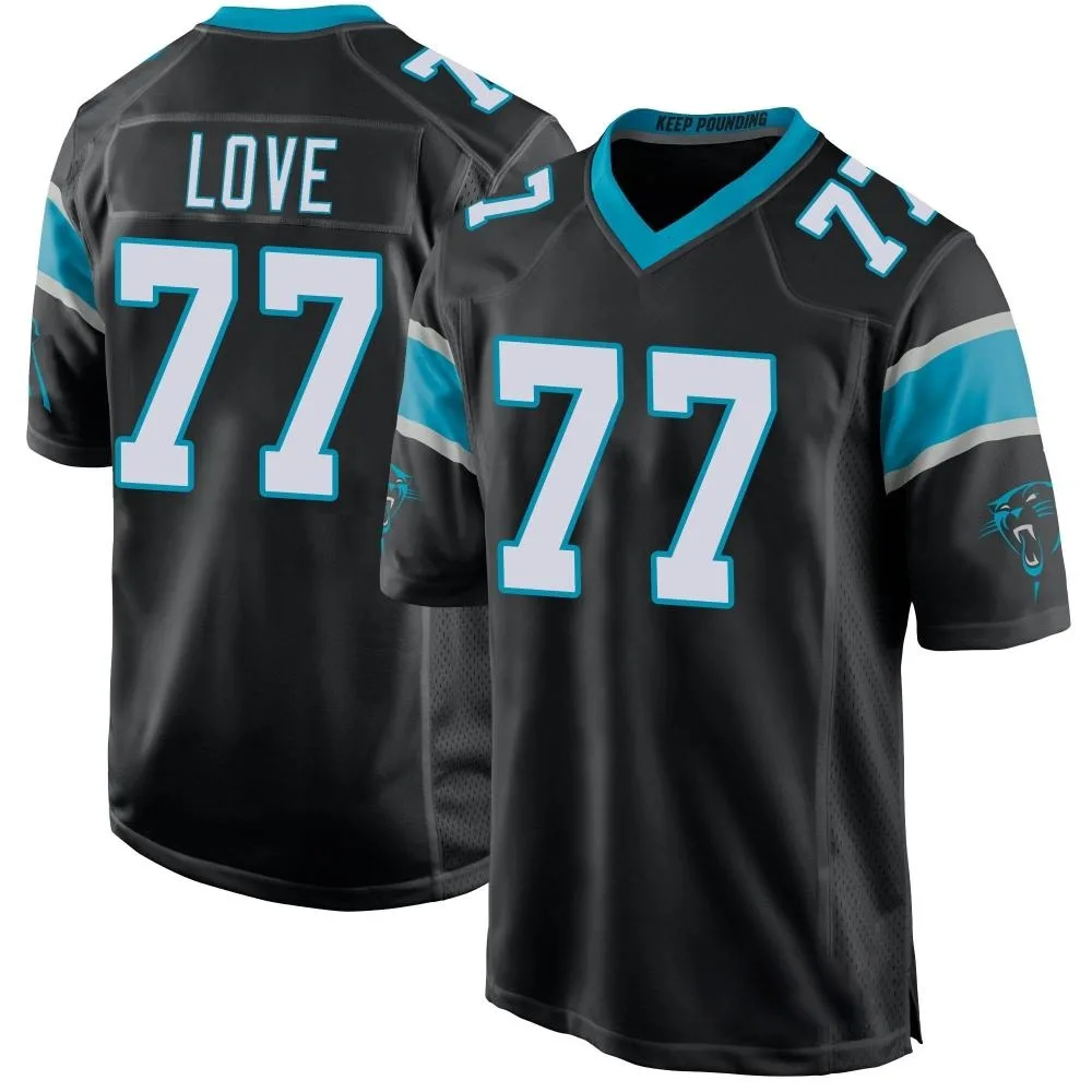 Men's Carolina Panthers Kyle Love Nike Team Color Game Black Jersey Men's Carolina Panthers Kyle Love Nike Team Color Game Black Jersey