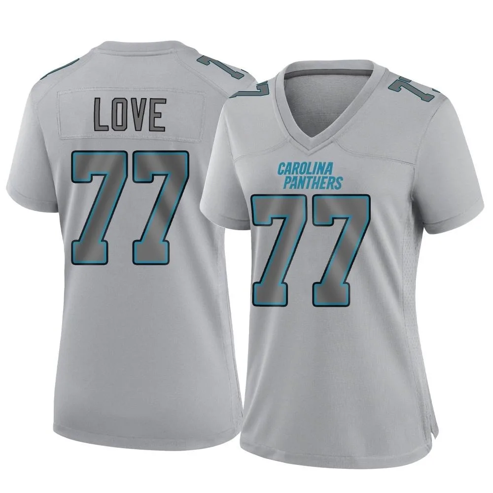 Women's Carolina Panthers Kyle Love Nike Atmosphere Fashion Game Gray Jersey Women's Carolina Panthers Kyle Love Nike Atmosphere Fashion Game Gray Jersey