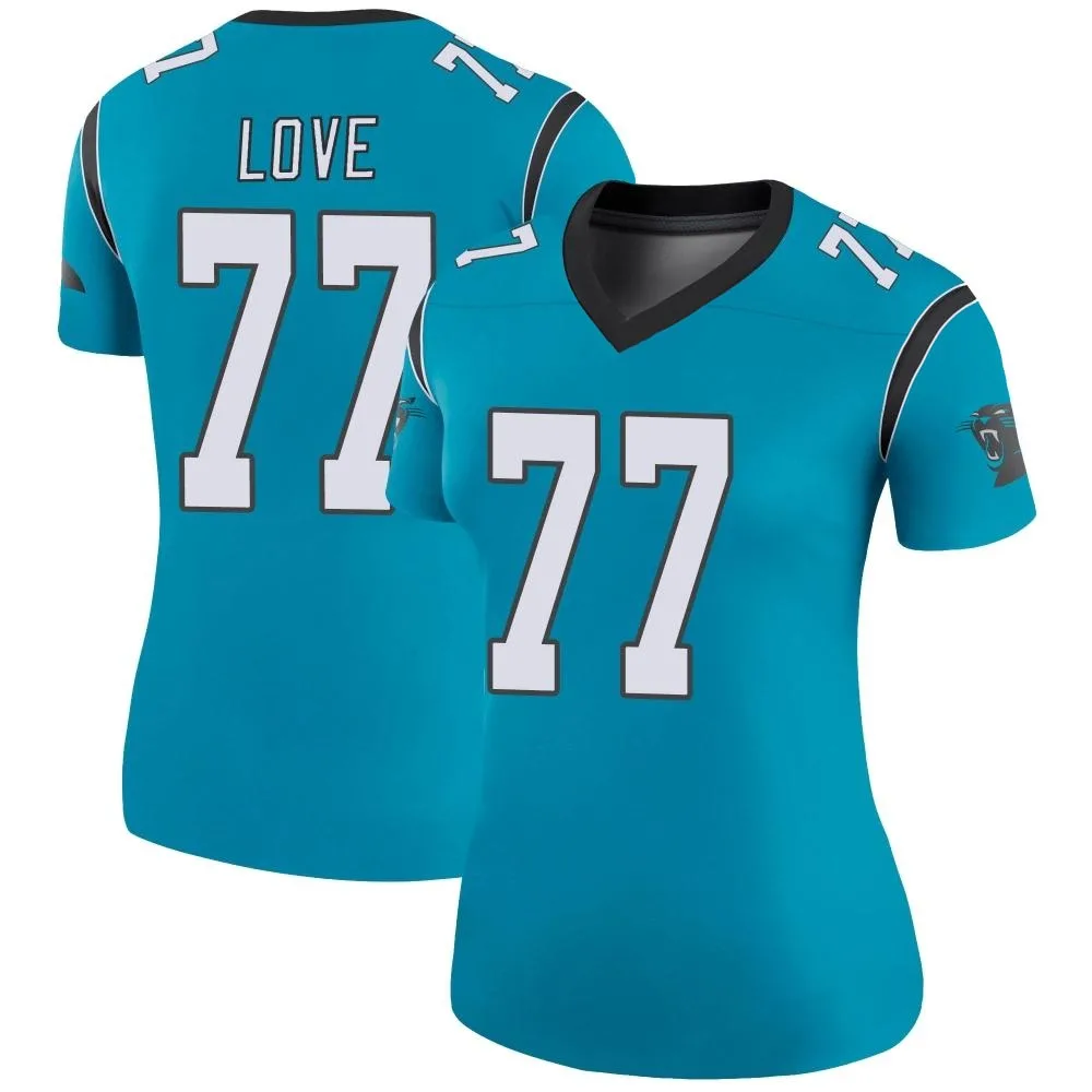 Women's Carolina Panthers Kyle Love Nike Color Rush Legend Blue Jersey Women's Carolina Panthers Kyle Love Nike Color Rush Legend Blue Jersey