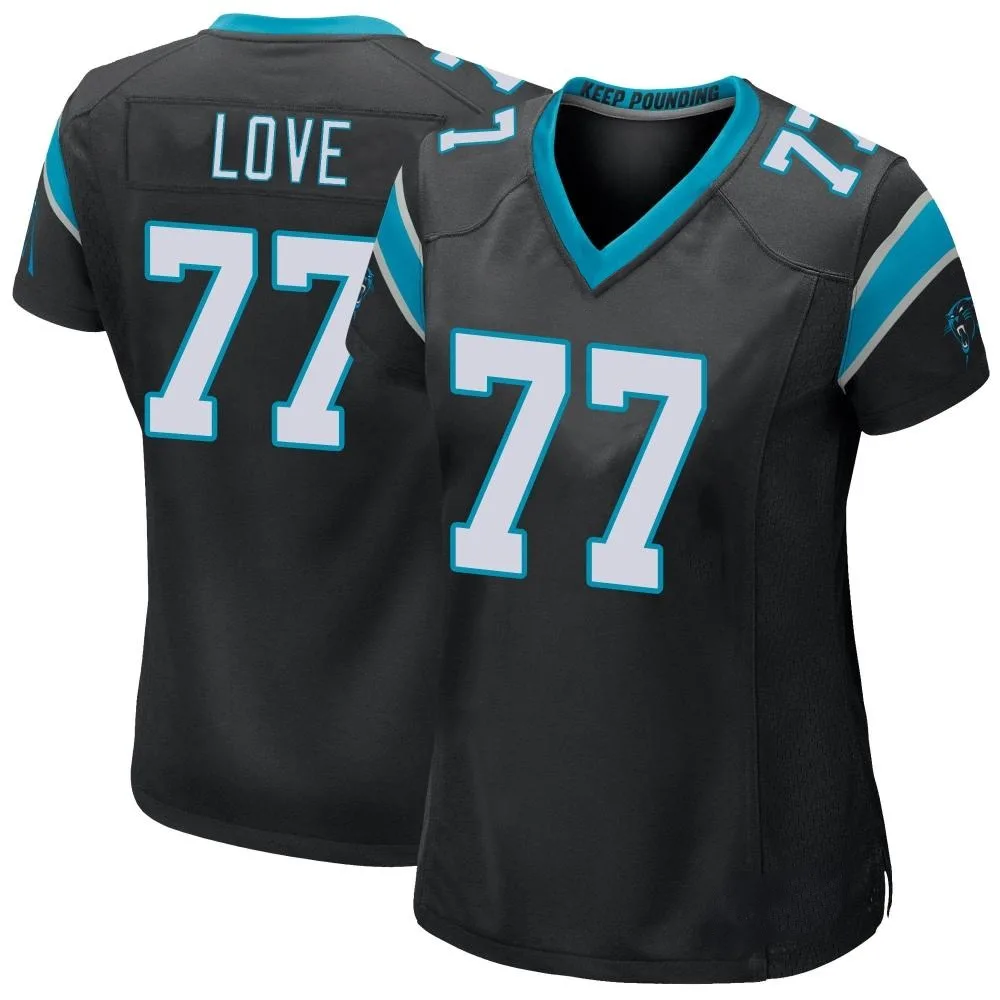 Women's Carolina Panthers Kyle Love Nike Team Color Game Black Jersey Women's Carolina Panthers Kyle Love Nike Team Color Game Black Jersey