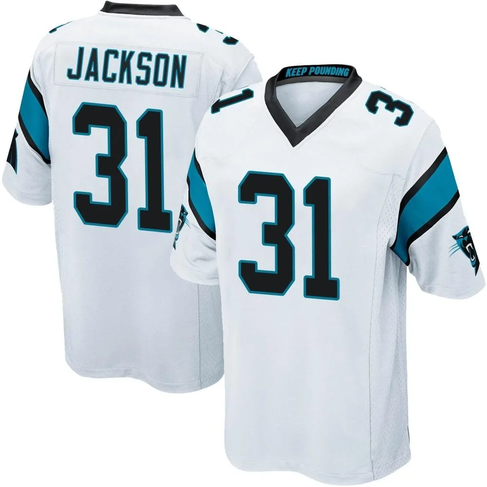 Men's Carolina Panthers Lamar Jackson Nike Game White Jersey Men's Carolina Panthers Lamar Jackson Nike Game White Jersey