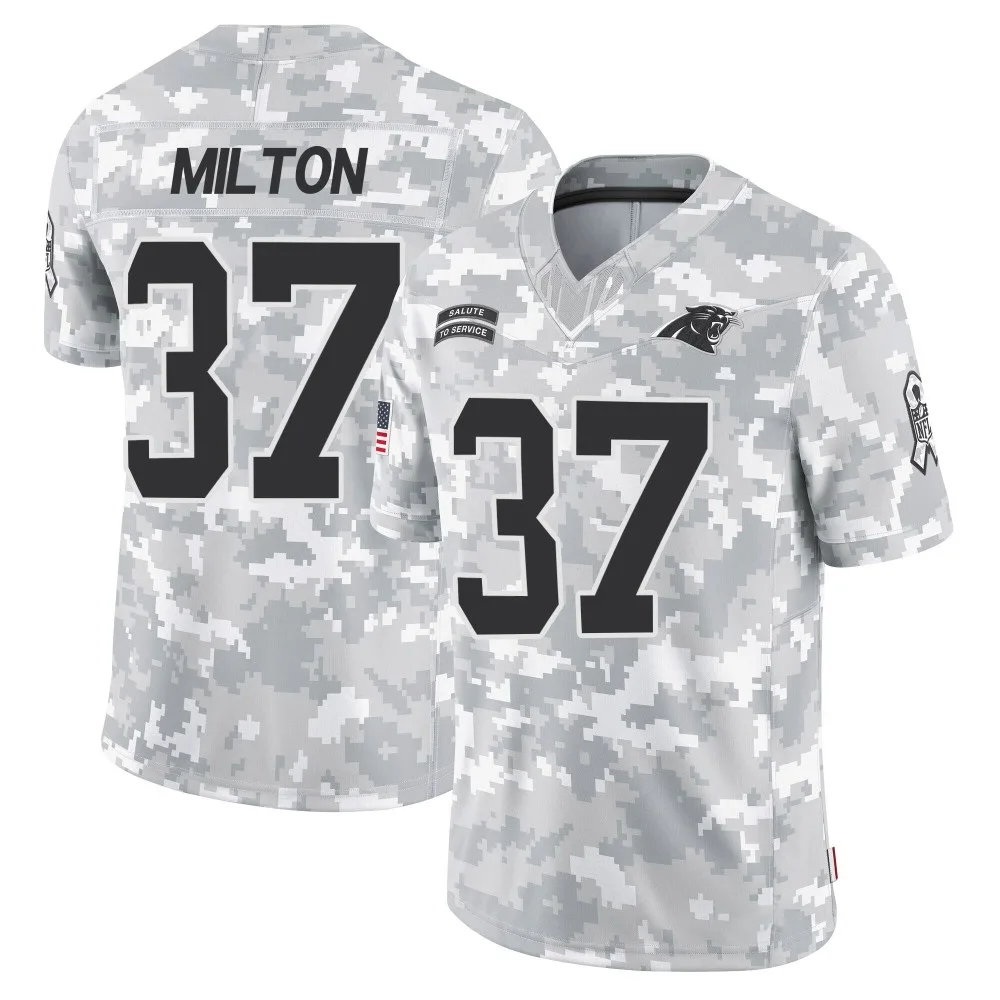 Men's Carolina Panthers Mark Milton Nike 2024 Salute to Service Limited Arctic Camo Jersey Men's Carolina Panthers Mark Milton Nike 2024 Salute to Service Limited Arctic Camo Jersey