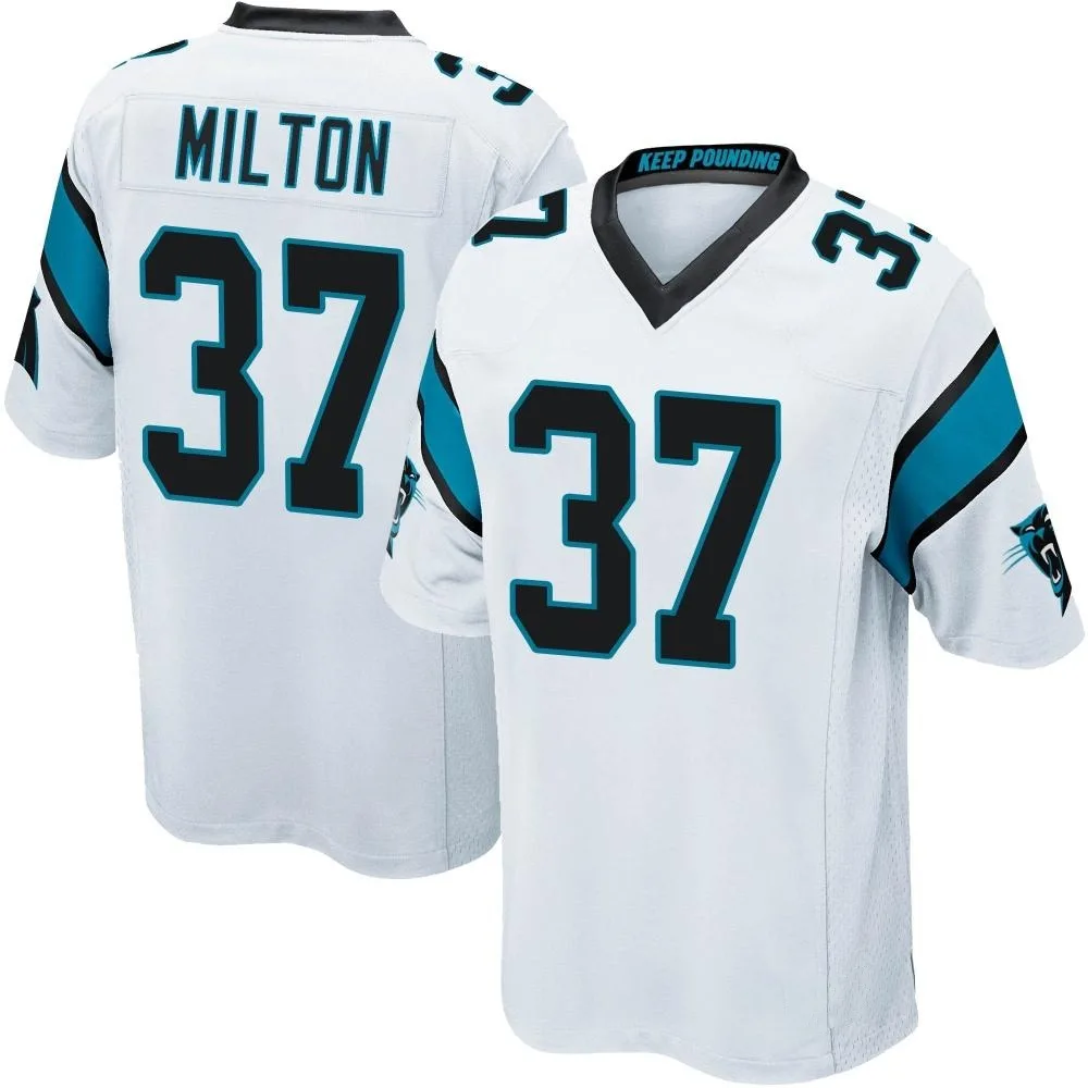 Men's Carolina Panthers Mark Milton Nike Game White Jersey Men's Carolina Panthers Mark Milton Nike Game White Jersey