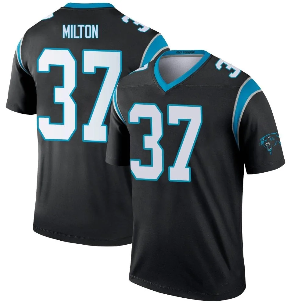 Men's Carolina Panthers Mark Milton Nike Legend Black Jersey Men's Carolina Panthers Mark Milton Nike Legend Black Jersey
