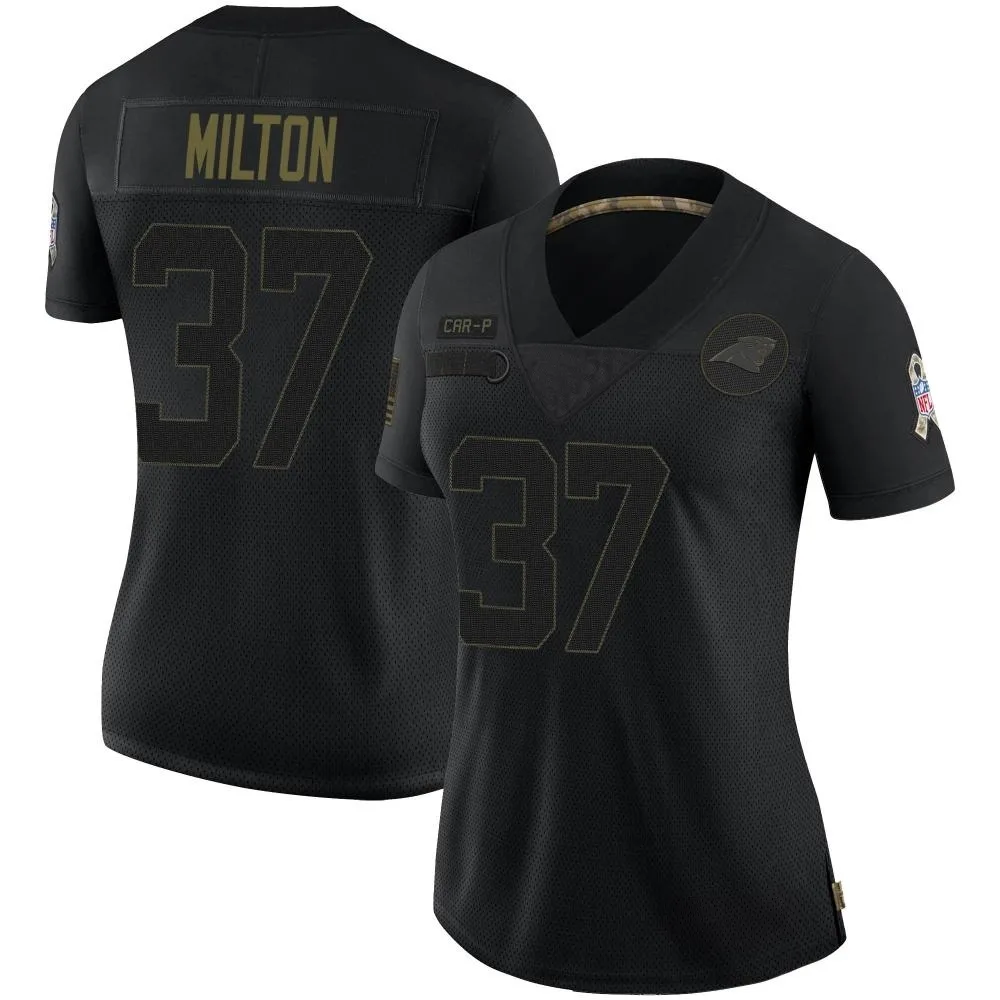 Women's Carolina Panthers Mark Milton Nike 2020 Salute To Service Limited Black Jersey Women's Carolina Panthers Mark Milton Nike 2020 Salute To Service Limited Black Jersey