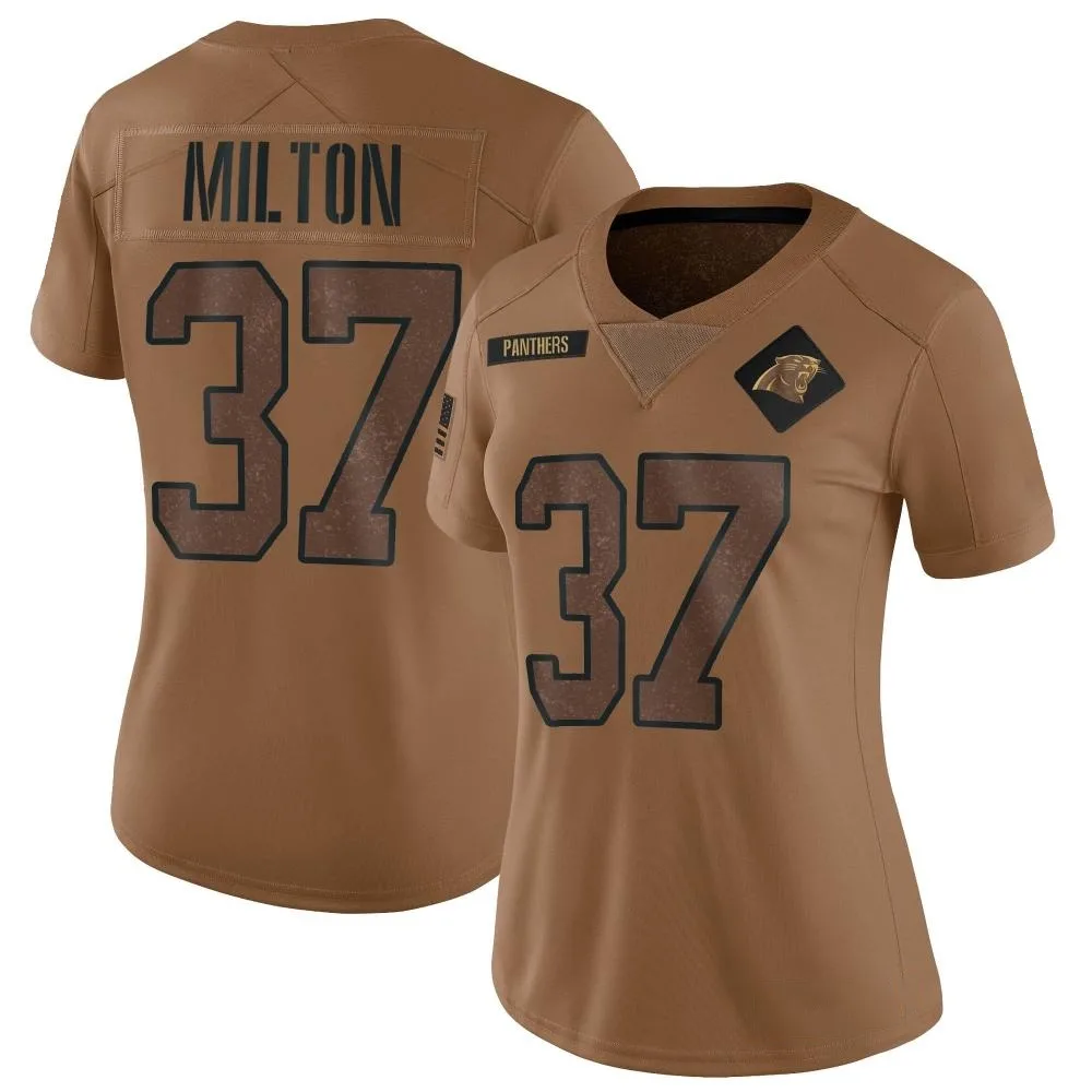 Women's Carolina Panthers Mark Milton Nike 2023 Salute To Service Limited Brown Jersey Women's Carolina Panthers Mark Milton Nike 2023 Salute To Service Limited Brown Jersey