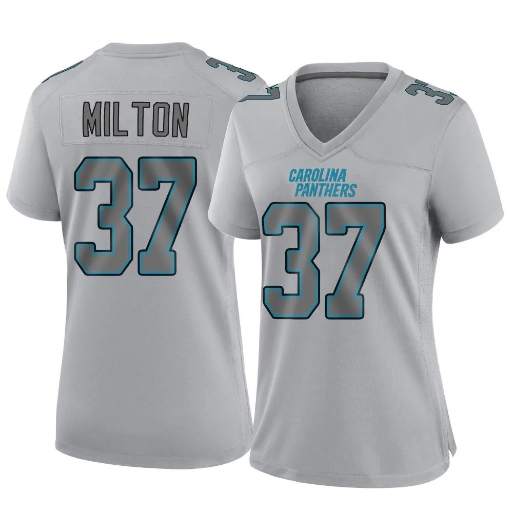 Women's Carolina Panthers Mark Milton Nike Atmosphere Fashion Game Gray Jersey Women's Carolina Panthers Mark Milton Nike Atmosphere Fashion Game Gray Jersey