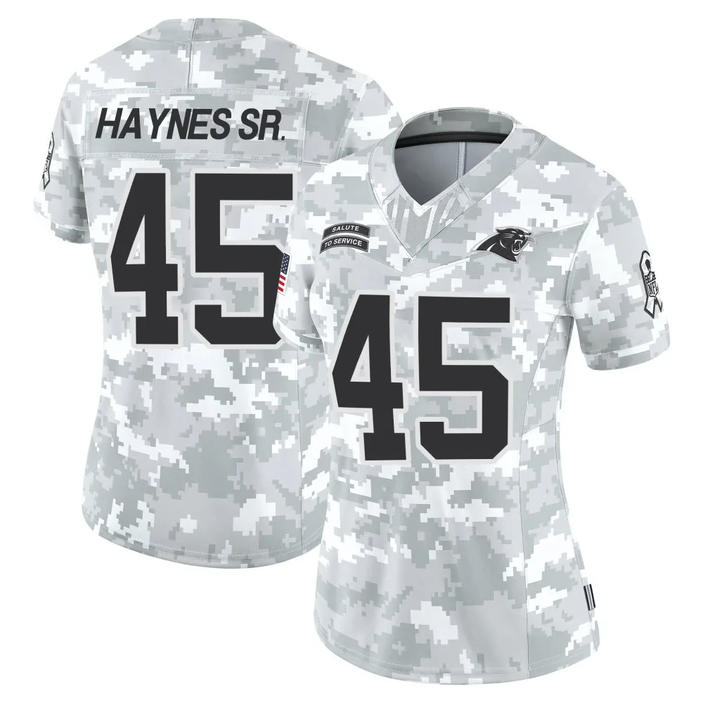 Women's Carolina Panthers Marquis Haynes Sr. Nike 2024 Salute to Service Limited Arctic Camo Jersey Women's Carolina Panthers Marquis Haynes Sr. Nike 2024 Salute to Service Limited Arctic Camo Jersey