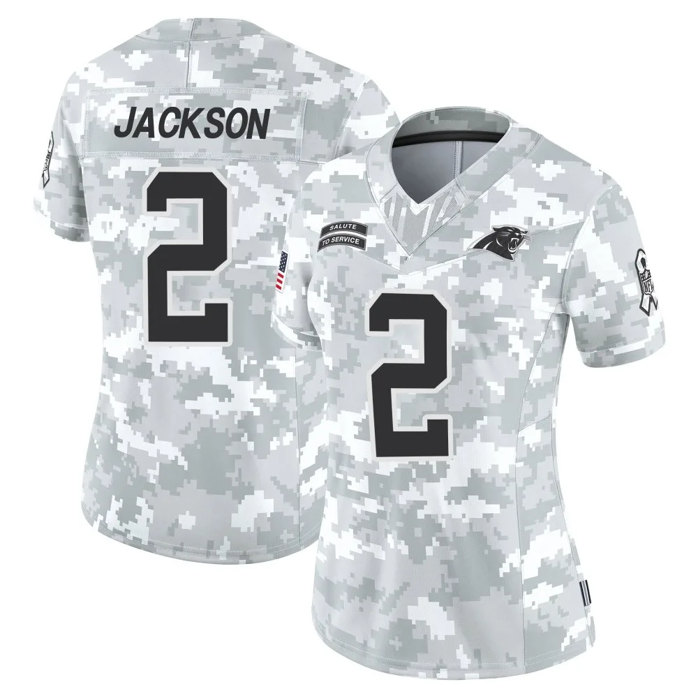 Women's Carolina Panthers Michael Jackson Nike 2024 Salute to Service Limited Arctic Camo Jersey Women's Carolina Panthers Michael Jackson Nike 2024 Salute to Service Limited Arctic Camo Jersey
