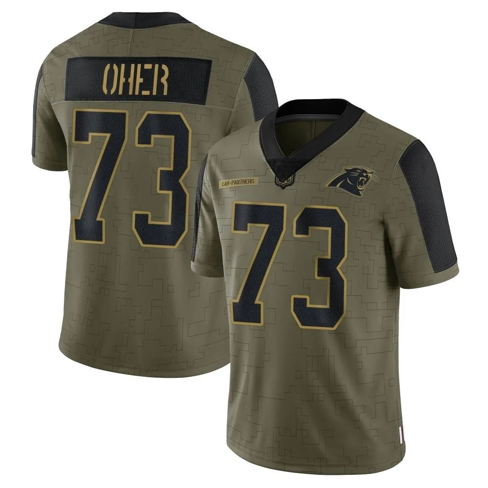 Men's Carolina Panthers Michael Oher Nike 2021 Salute To Service Limited Olive Jersey Men's Carolina Panthers Michael Oher Nike 2021 Salute To Service Limited Olive Jersey