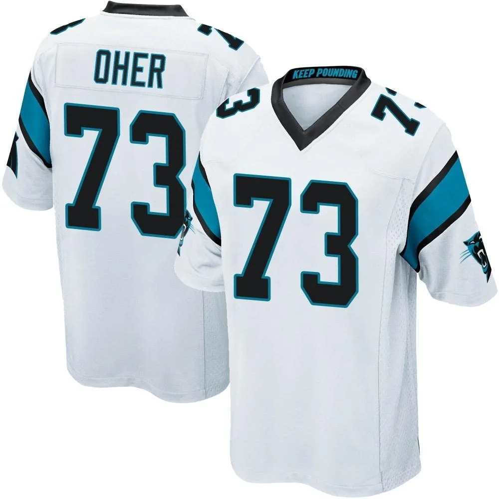Men's Carolina Panthers Michael Oher Nike Game White Jersey Men's Carolina Panthers Michael Oher Nike Game White Jersey