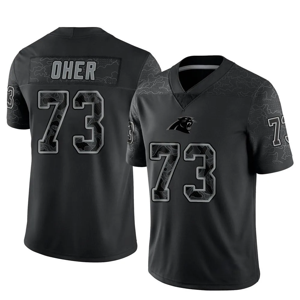 Men's Carolina Panthers Michael Oher Nike Reflective Limited Black Jersey Men's Carolina Panthers Michael Oher Nike Reflective Limited Black Jersey