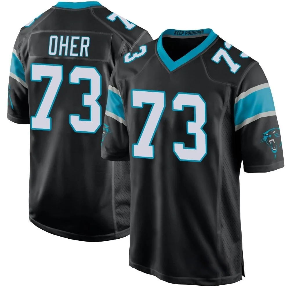 Men's Carolina Panthers Michael Oher Nike Team Color Game Black Jersey Men's Carolina Panthers Michael Oher Nike Team Color Game Black Jersey
