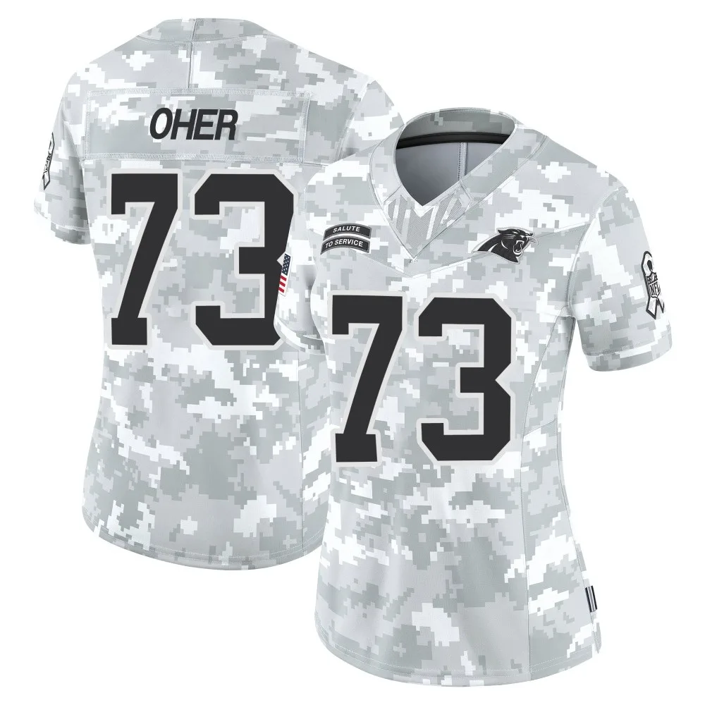 Women's Carolina Panthers Michael Oher Nike 2024 Salute to Service Limited Arctic Camo Jersey Women's Carolina Panthers Michael Oher Nike 2024 Salute to Service Limited Arctic Camo Jersey