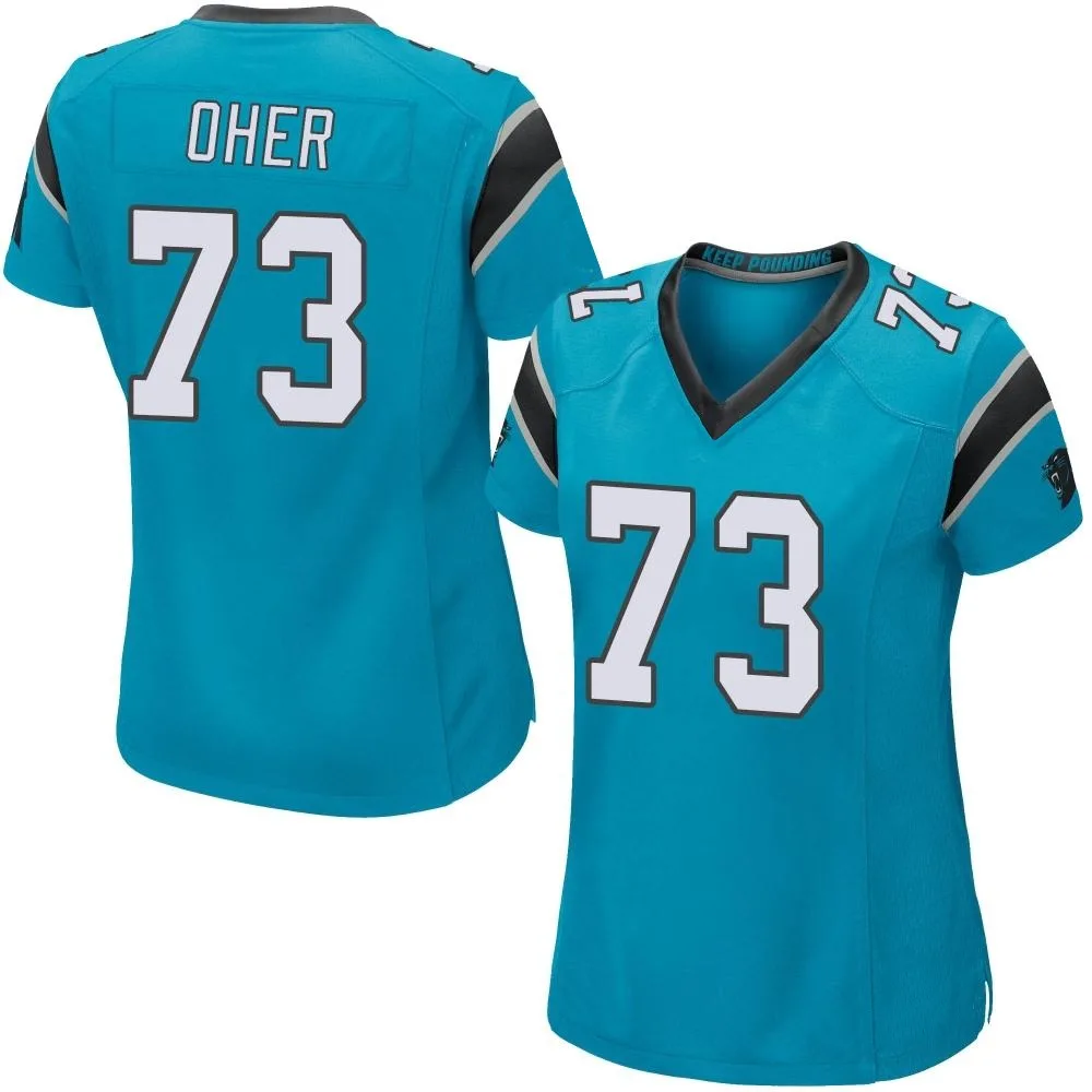 Women's Carolina Panthers Michael Oher Nike Alternate Game Blue Jersey Women's Carolina Panthers Michael Oher Nike Alternate Game Blue Jersey