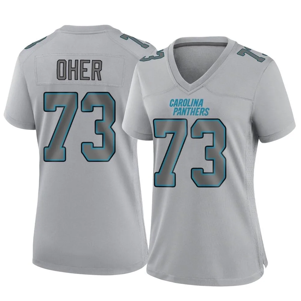 Women's Carolina Panthers Michael Oher Nike Atmosphere Fashion Game Gray Jersey Women's Carolina Panthers Michael Oher Nike Atmosphere Fashion Game Gray Jersey